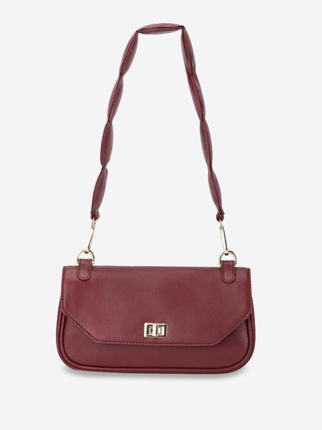 

Abelardo De Moda Textured Leather Half Moon Sling Bag, Red