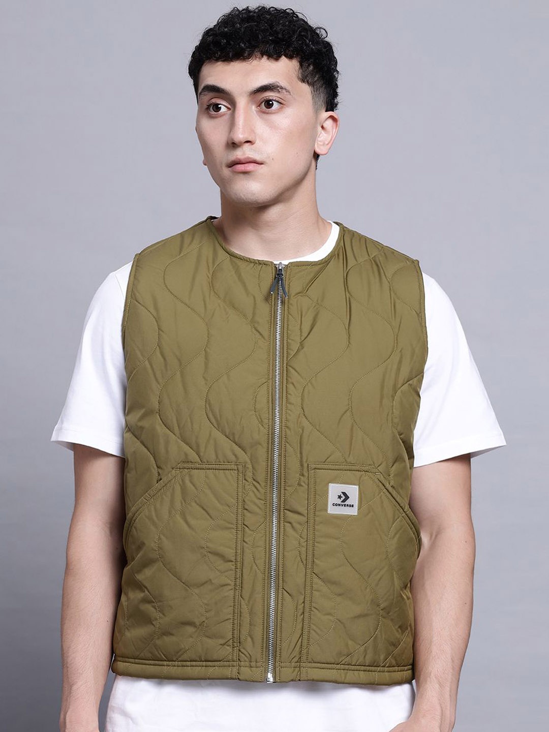 

Converse Men Padded Vest, Olive