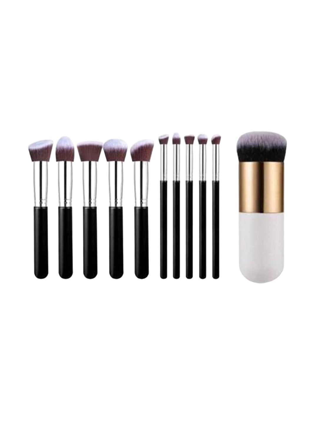 

Yoana Set Of 10-Pcs Makeup Brush With 1 Foundation Brush, Black
