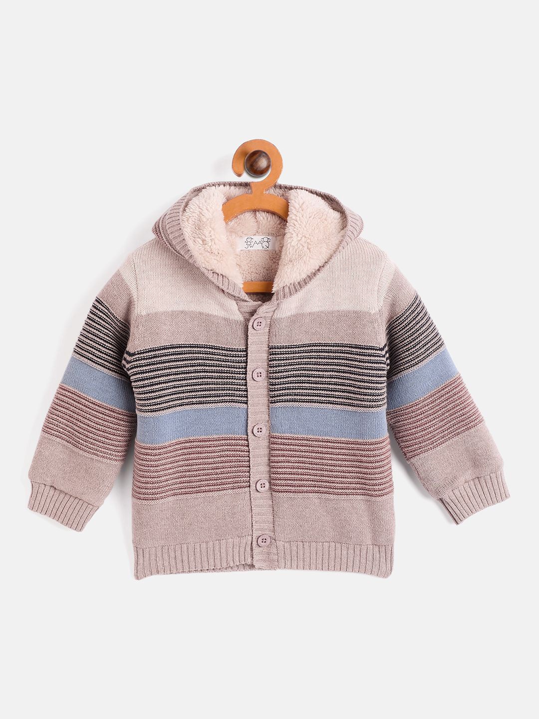 

JWAAQ Unisex Kids Striped Cardigan, Beige