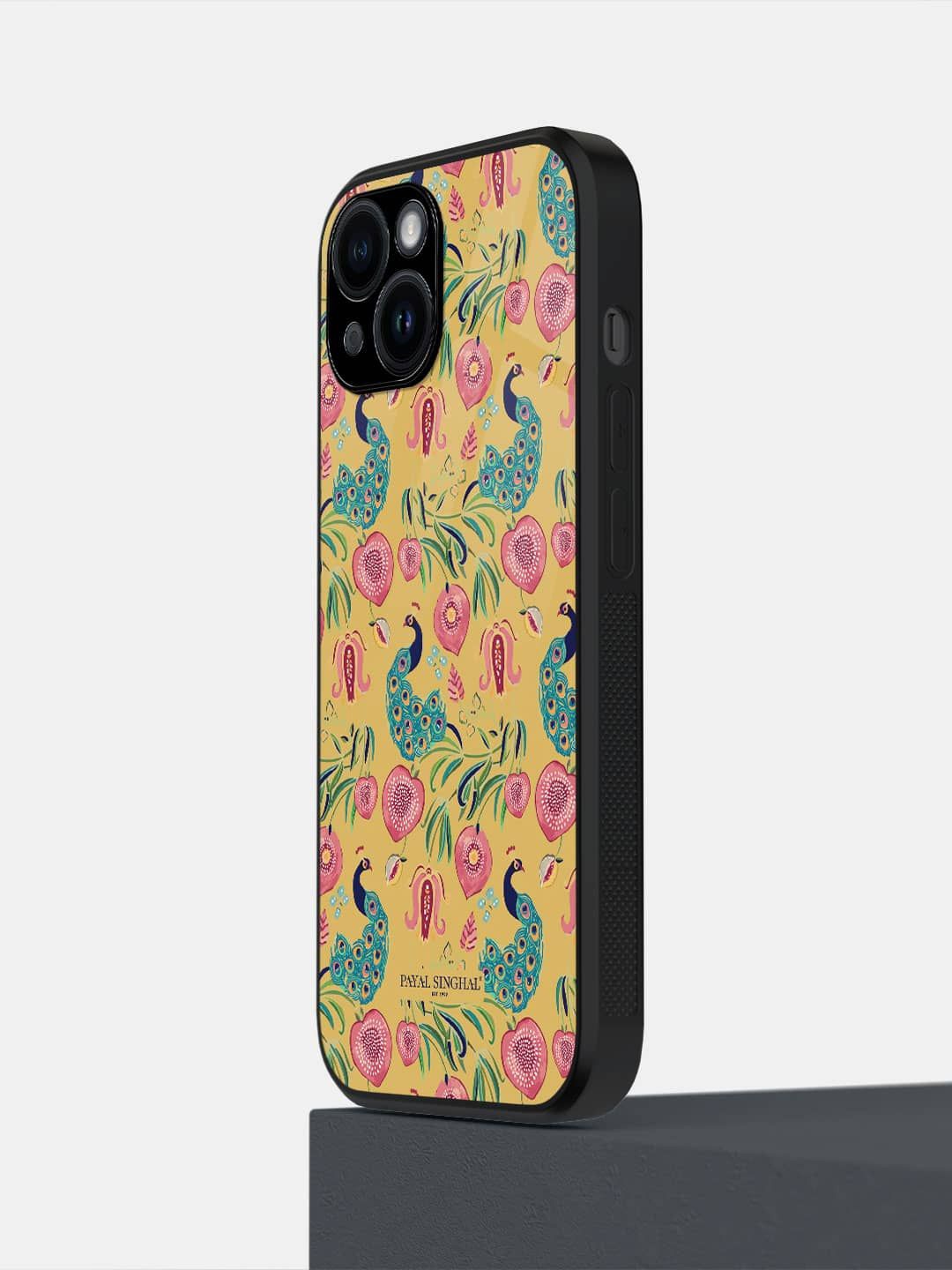 

macmerise Floral Printed iPhone 14 Back Case Mobile Accessories, Yellow