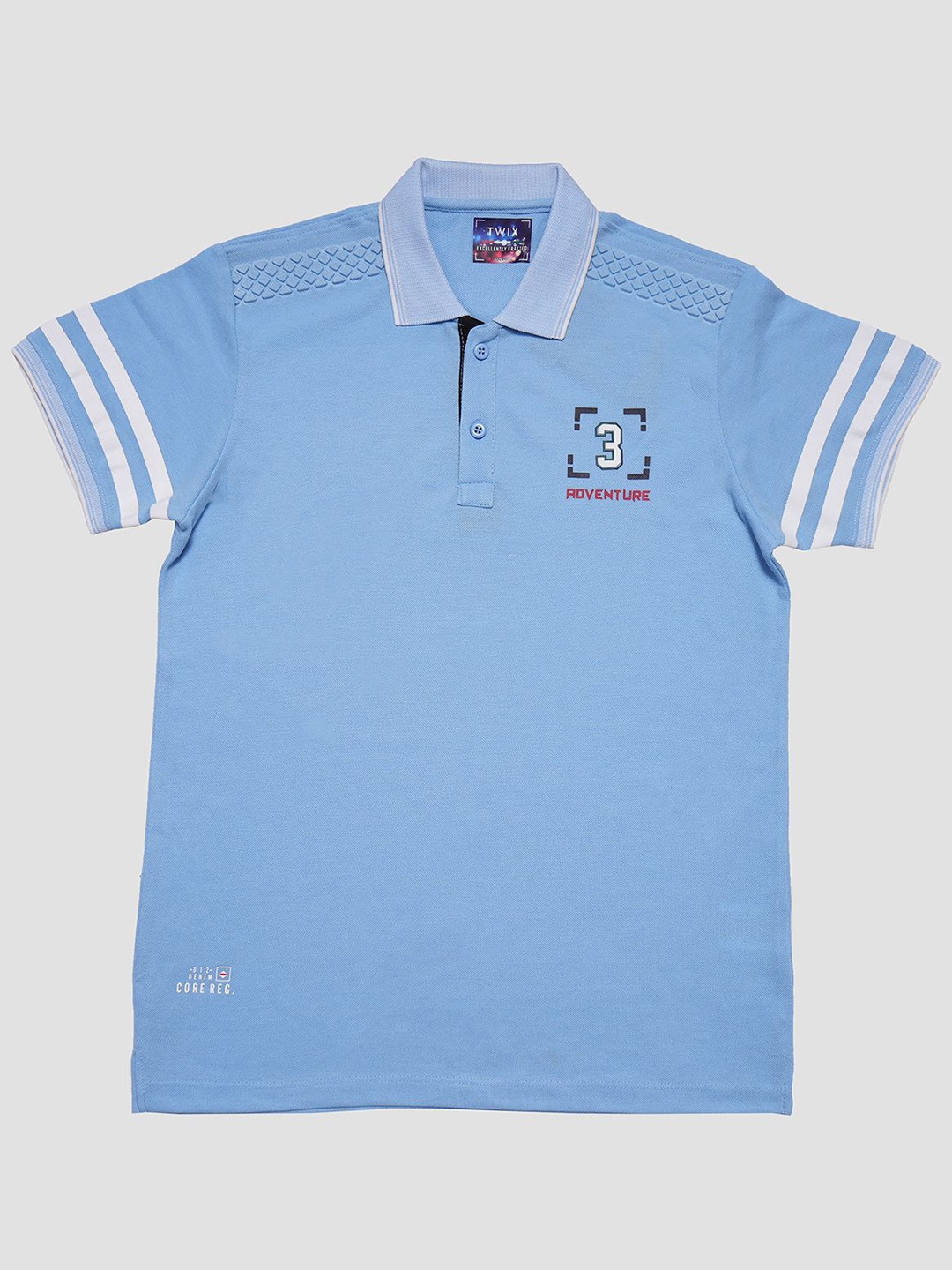 

TWIX Boys Solid Polo Collar Cotton T-Shirt, Turquoise blue