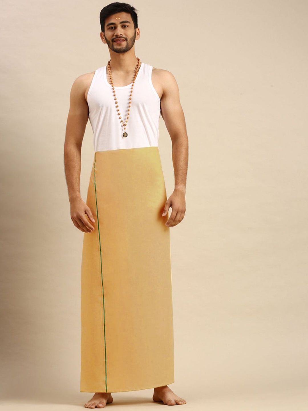

Ramraj Men Bordered Dhoti, Khaki