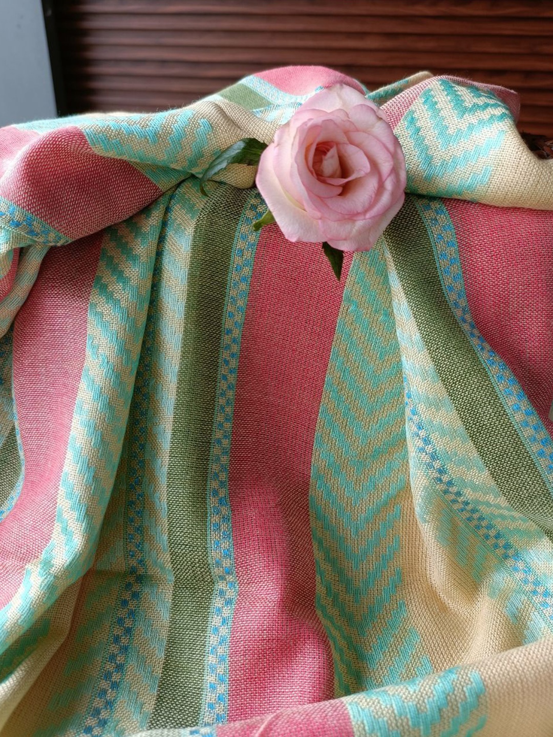 

Dupatta Bazaar Women Striped Stole, Green