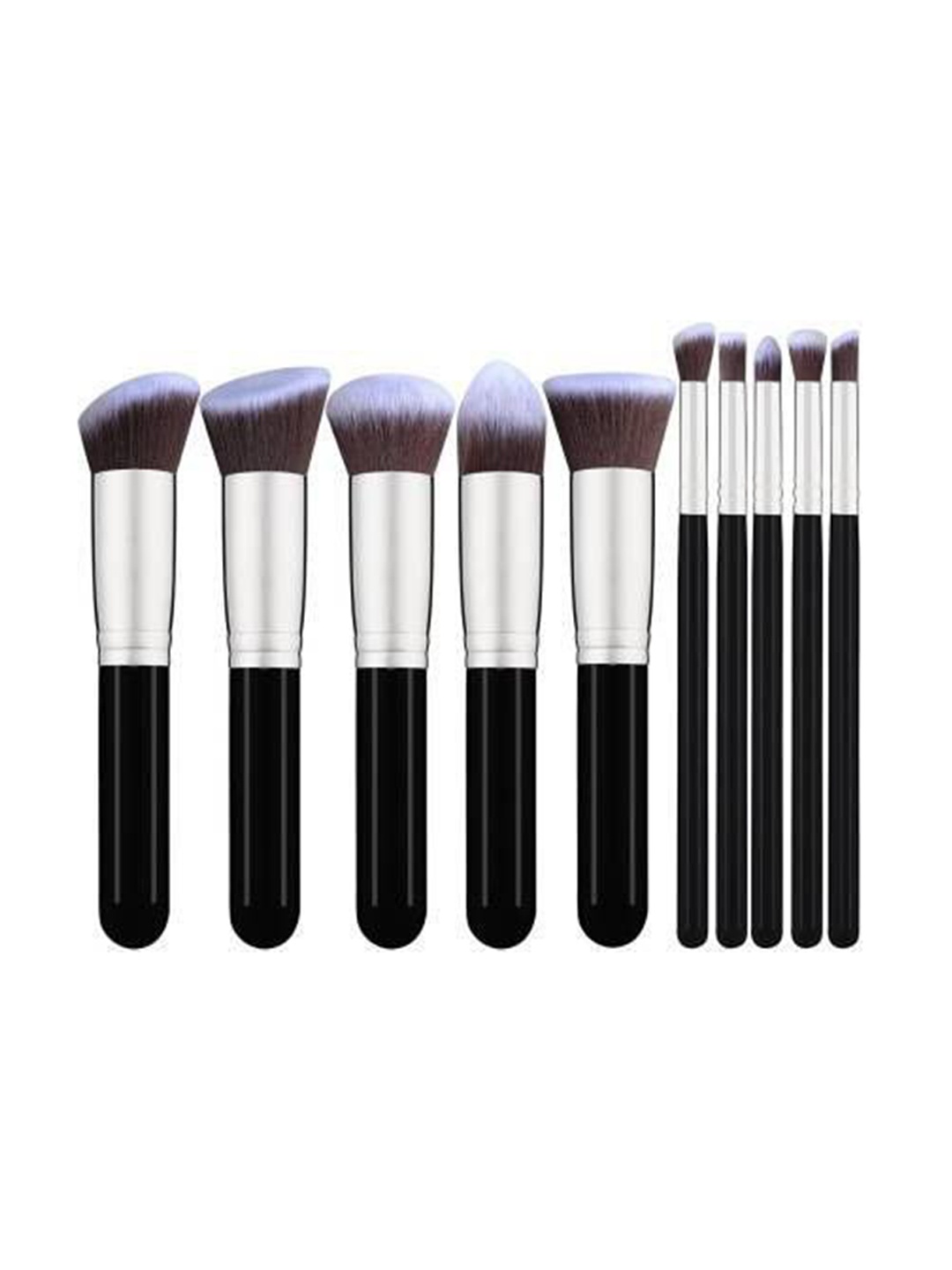 

Yoana Set Of 10 Beauty Synthetic Foundation & Mineral Powder Brush, Black
