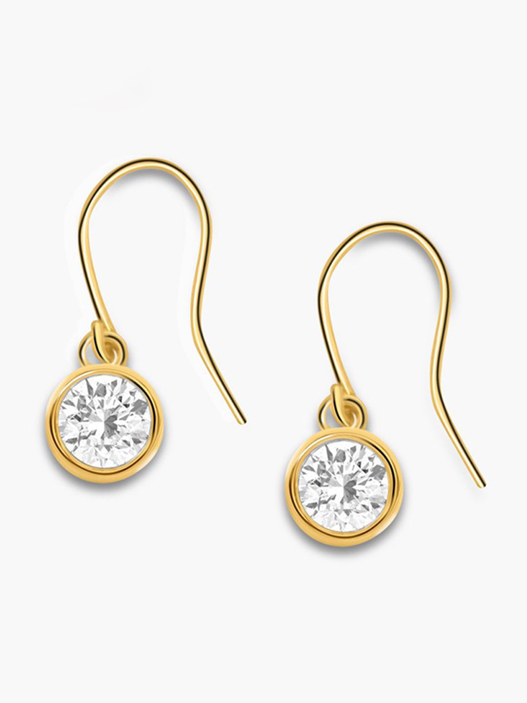 

Trisu 925 Sterling Silver Gold-Plated Hope Dangler Zircon Studded Drop Earrings