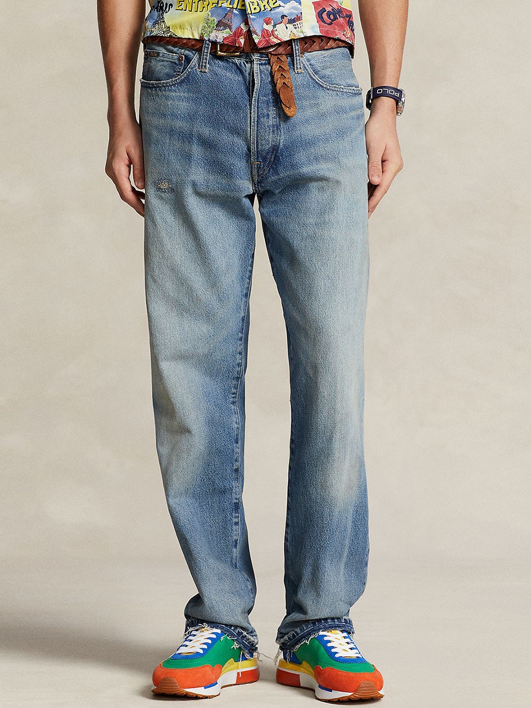

Polo Ralph Lauren Straight-Fit Heavily Faded Jeans, Blue