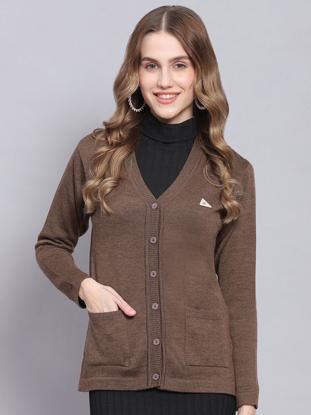 

Monte Carlo Women Woollen Cardigan, Brown