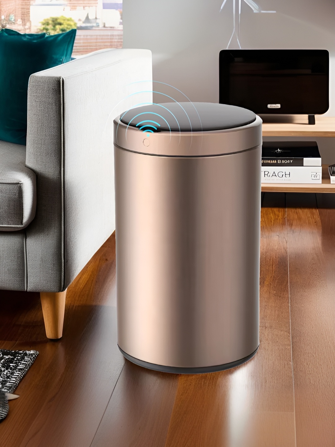 

The Better Home Rose Gold Stainless Steel Dustbin With Lid - 12L