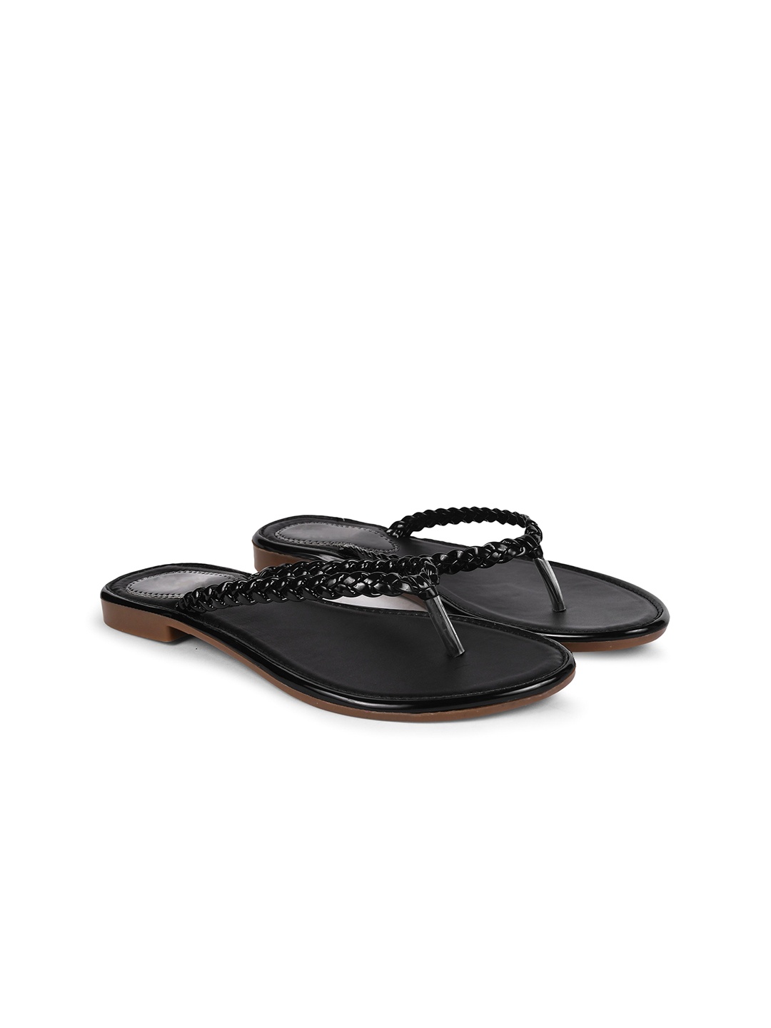 

JM Looks Women Synthetic Open Toe Flats with Comfortable Sole, Black