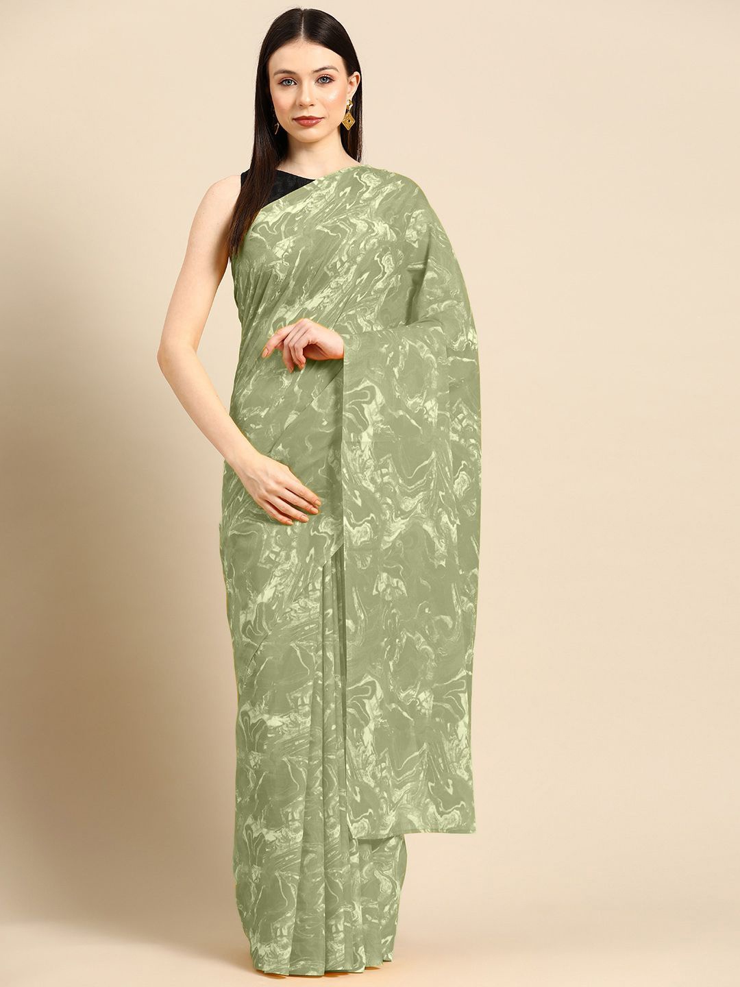 

BUTA BUTI Pure Cotton Saree, Green