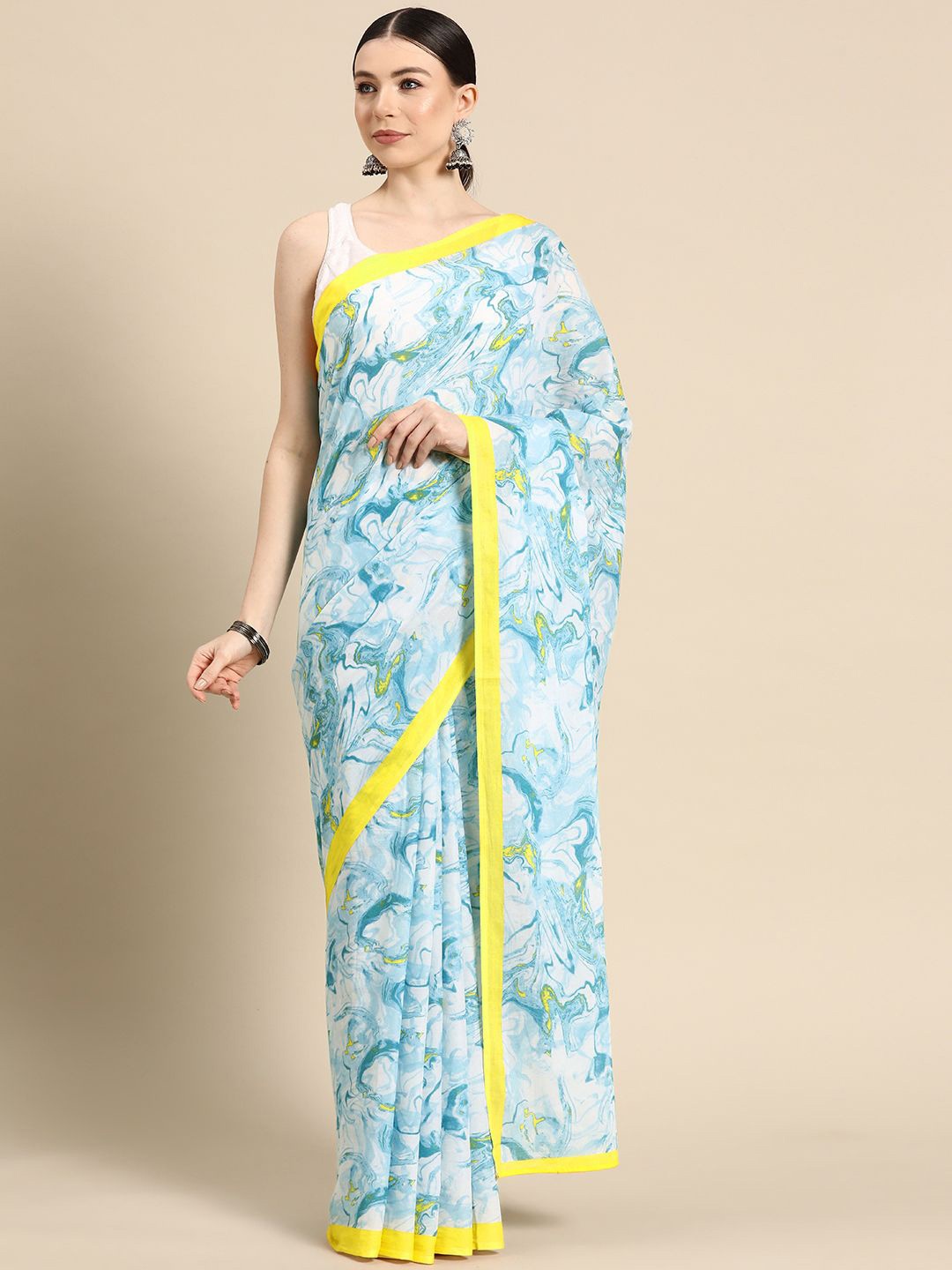 

BUTA BUTI Pure Cotton Saree, Yellow