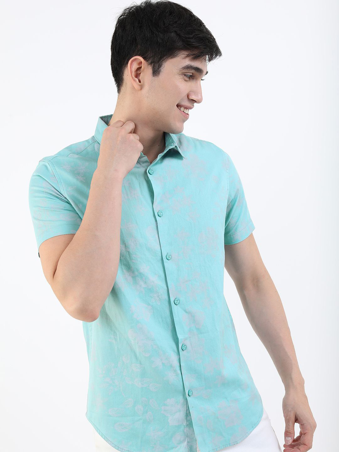 

HIGHLANDER Men Slim Fit Opaque Casual Shirt, Blue