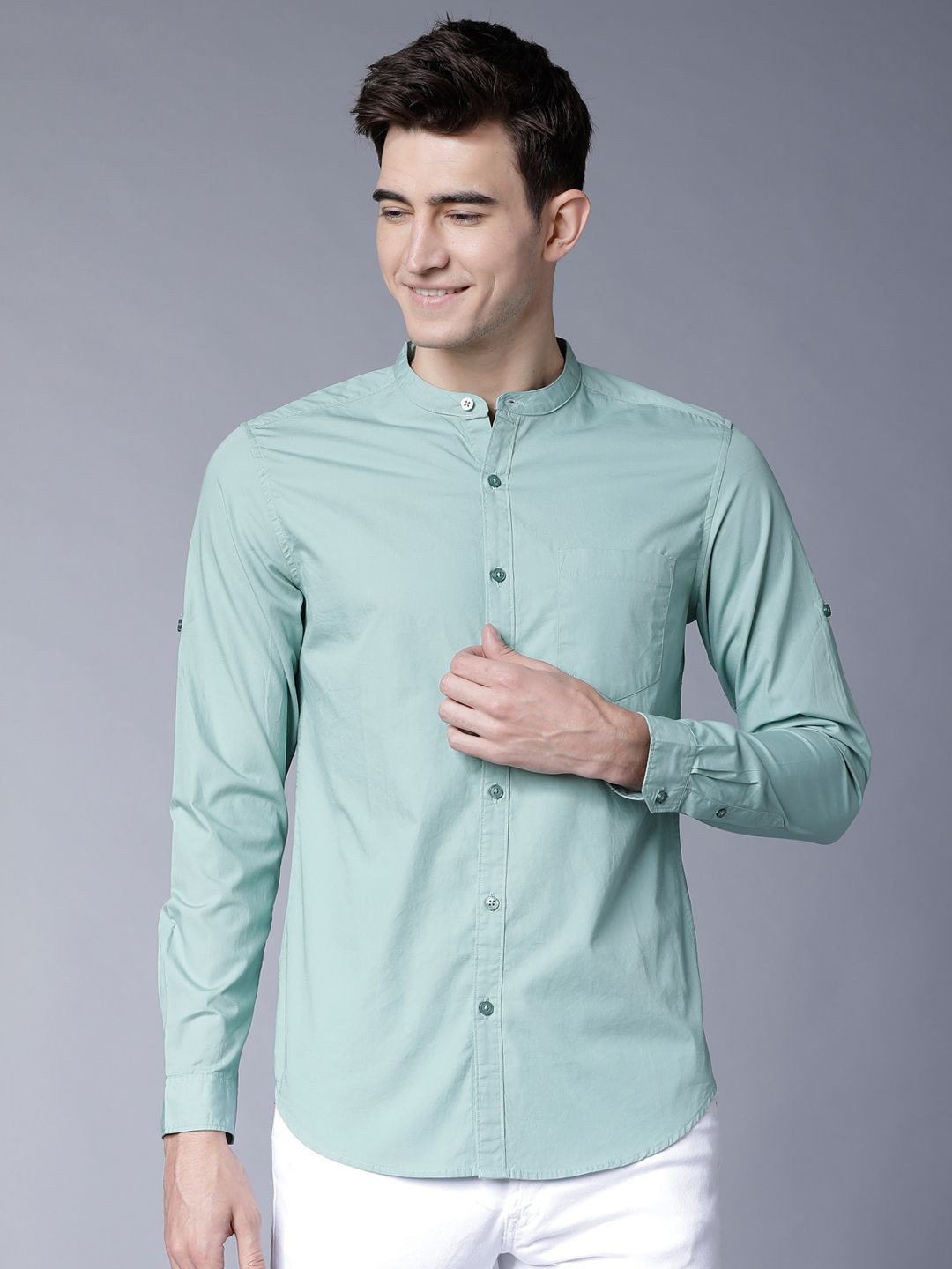 

HIGHLANDER Men Slim Fit Opaque Casual Shirt, Blue