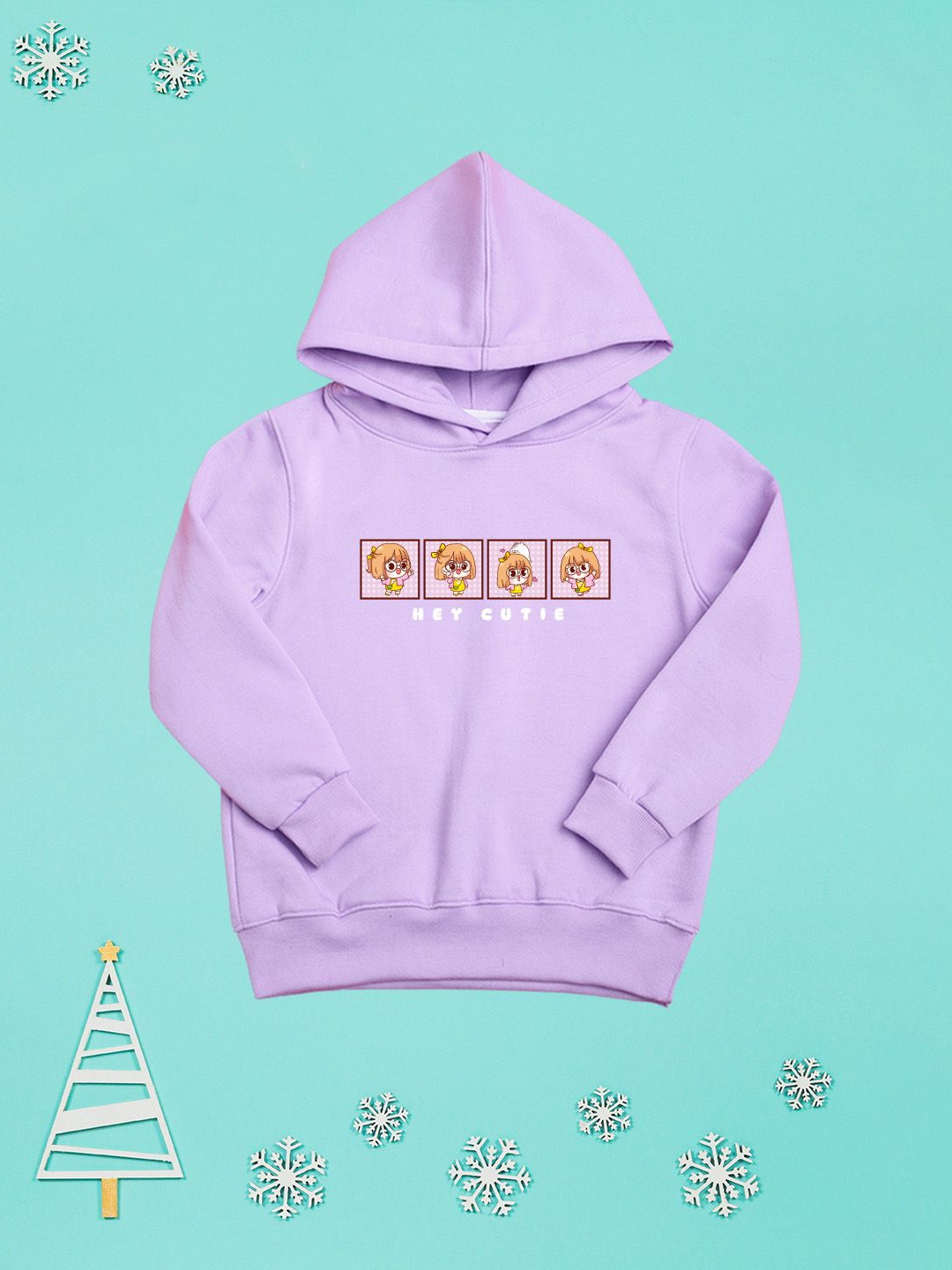 

NUSYL Girls Printed Hooded Sweatshirt, Purple
