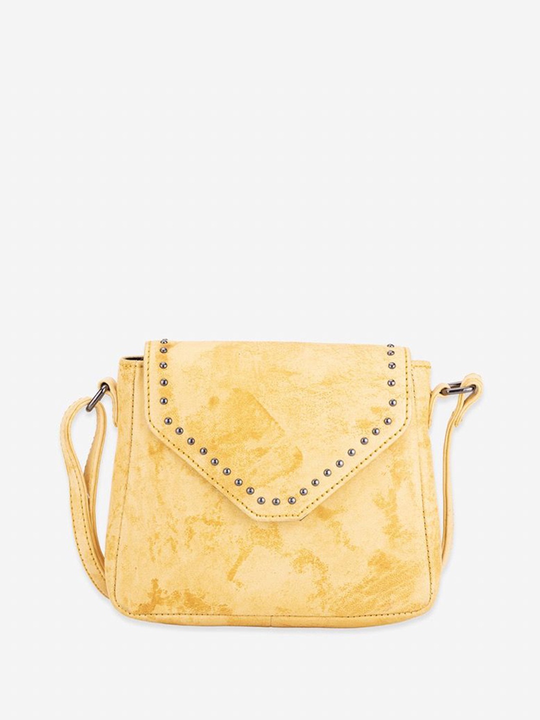 

Abelardo De Moda Leather Structured Sling Bag, Yellow