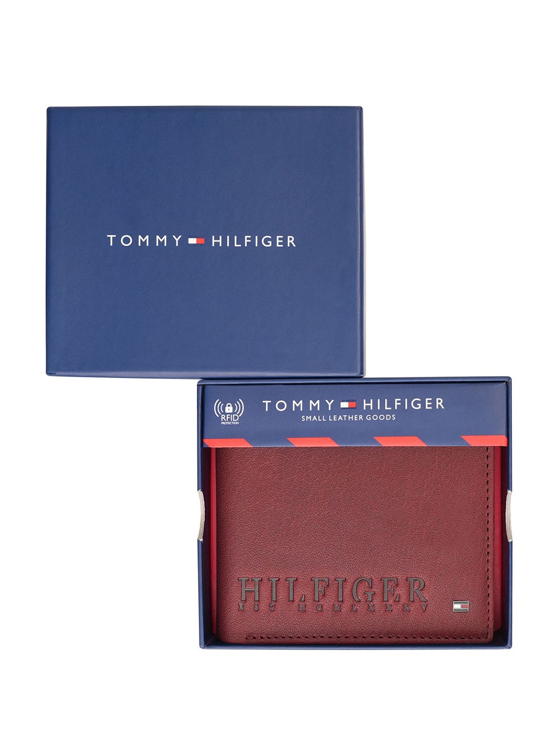 

Tommy Hilfiger Men Leather Two Fold Wallet, Maroon