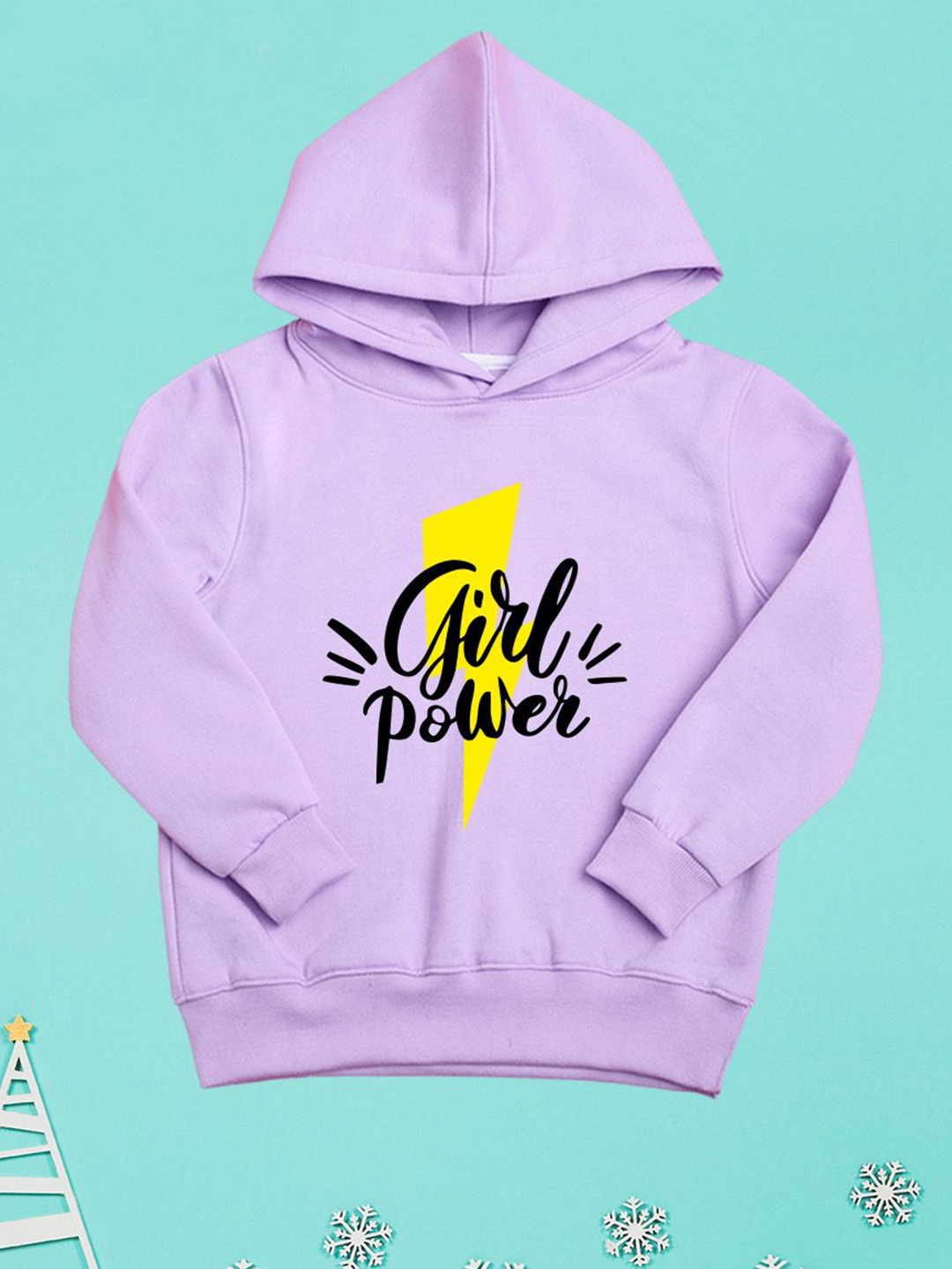 

NUSYL Girls Graphic Printed Hooded Sweatshirt, Purple