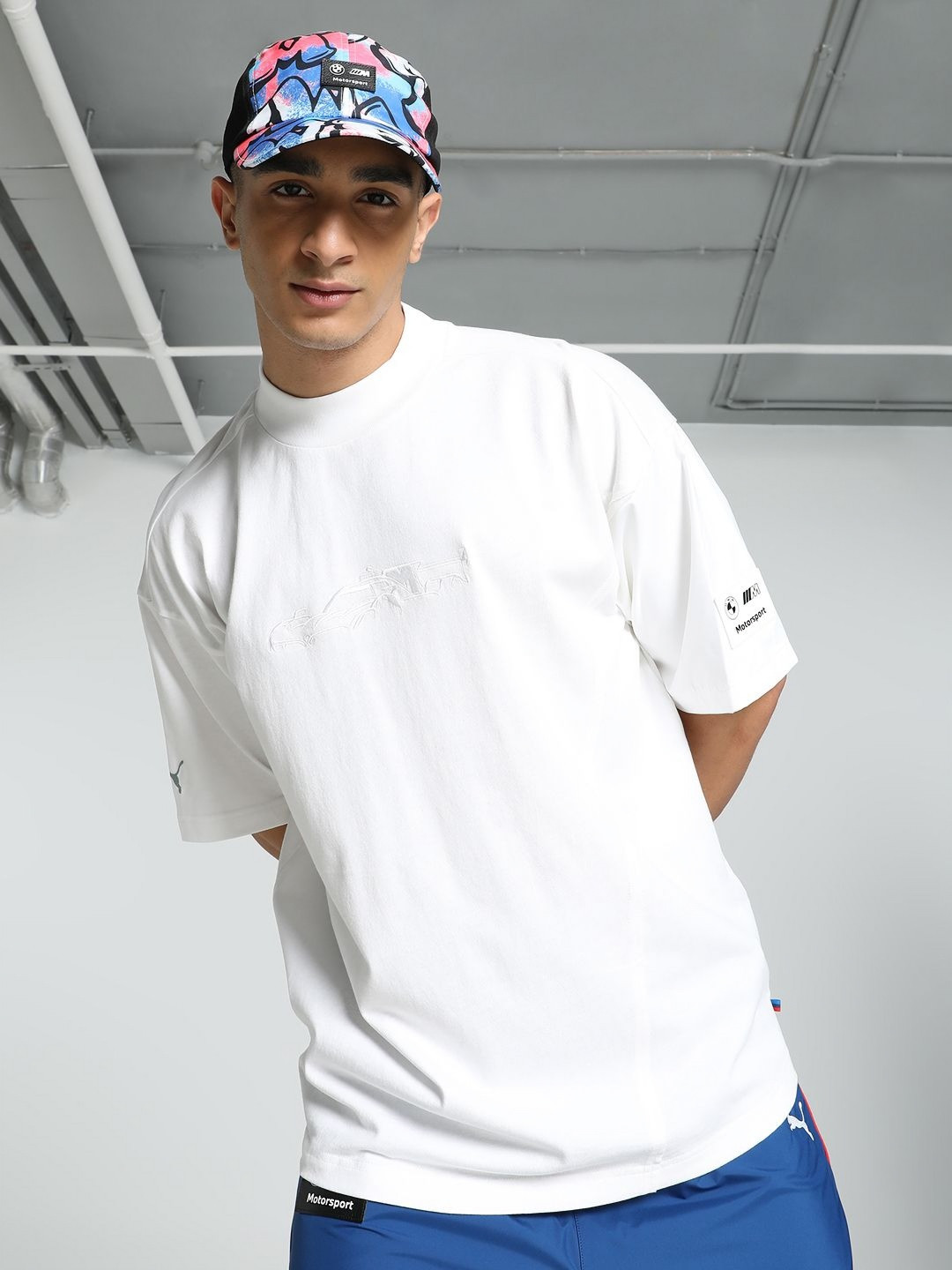 

PUMA Motorsport Men Striped Pockets T-shirt, White