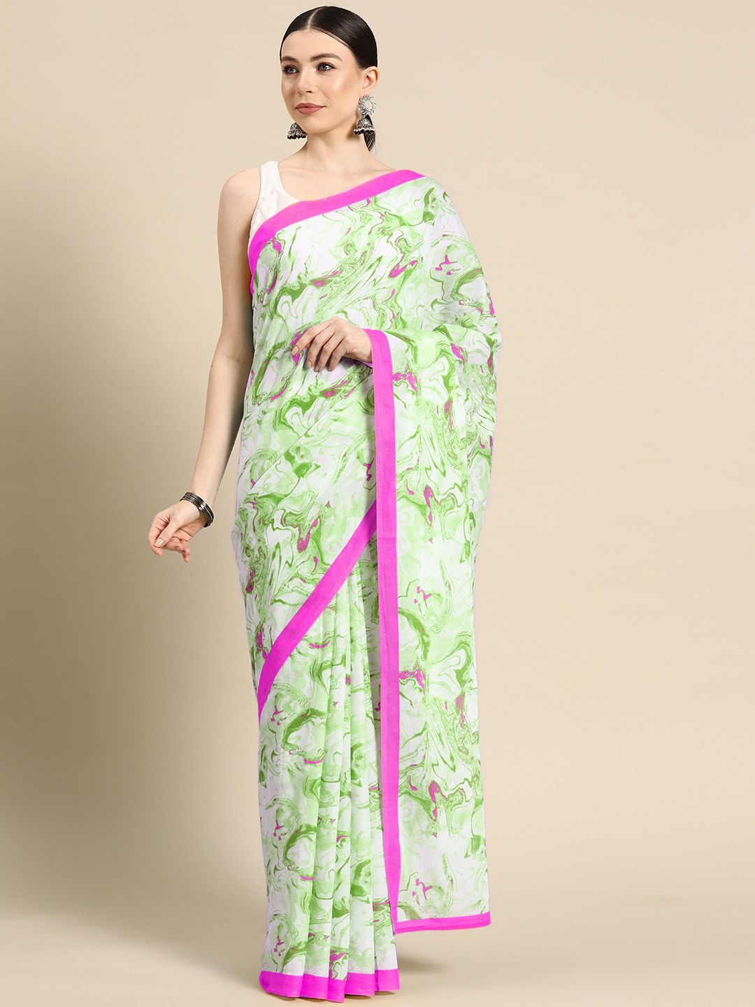 

BUTA BUTI Pure Cotton Saree, Pink