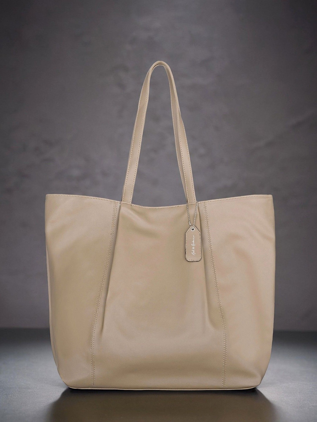 

Mast & Harbour PU Oversized Shopper Tote Bag with Tasselled, Tan