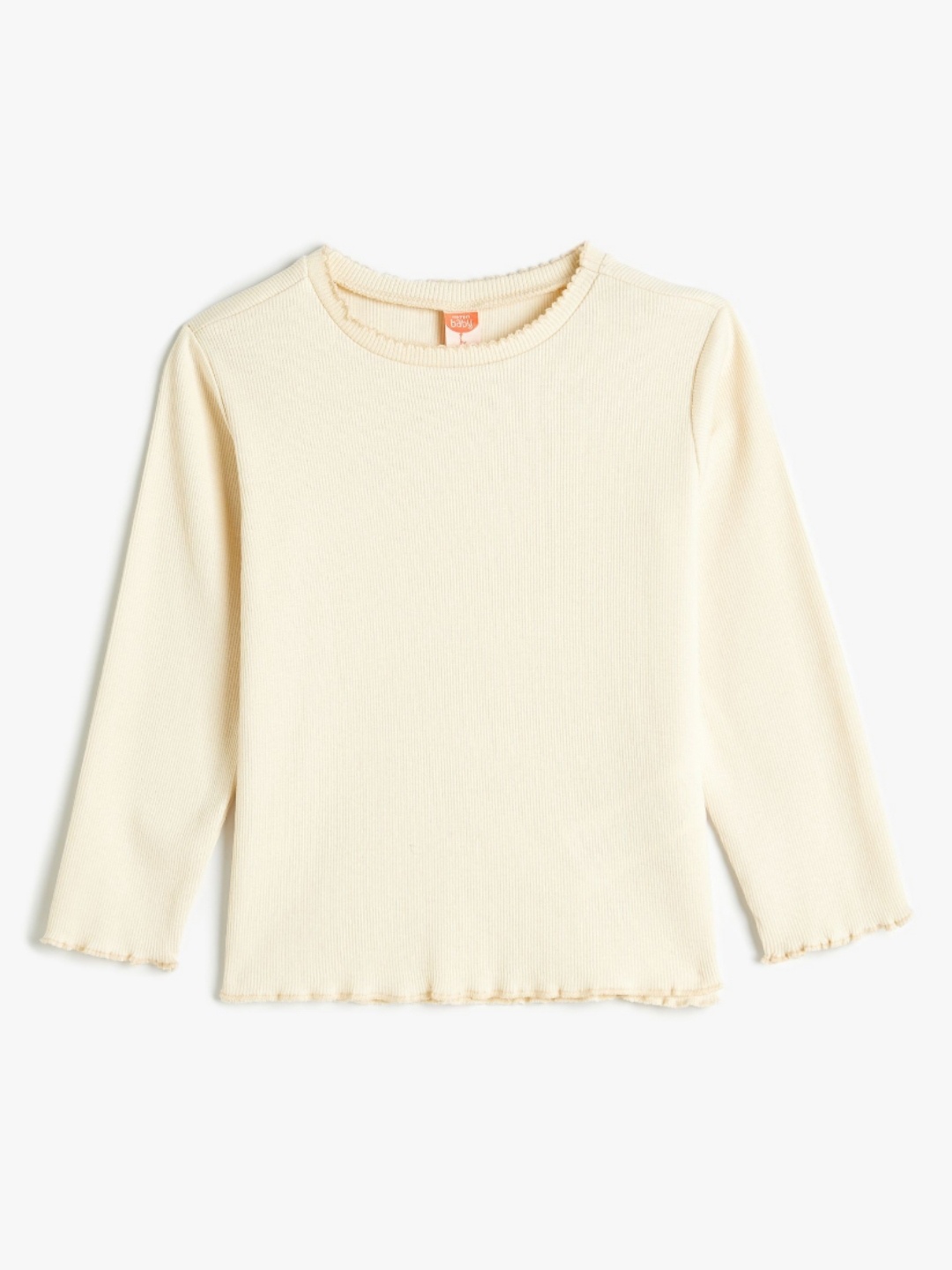 

Koton Girls Solid Round Neck Cotton T-Shirt, Beige