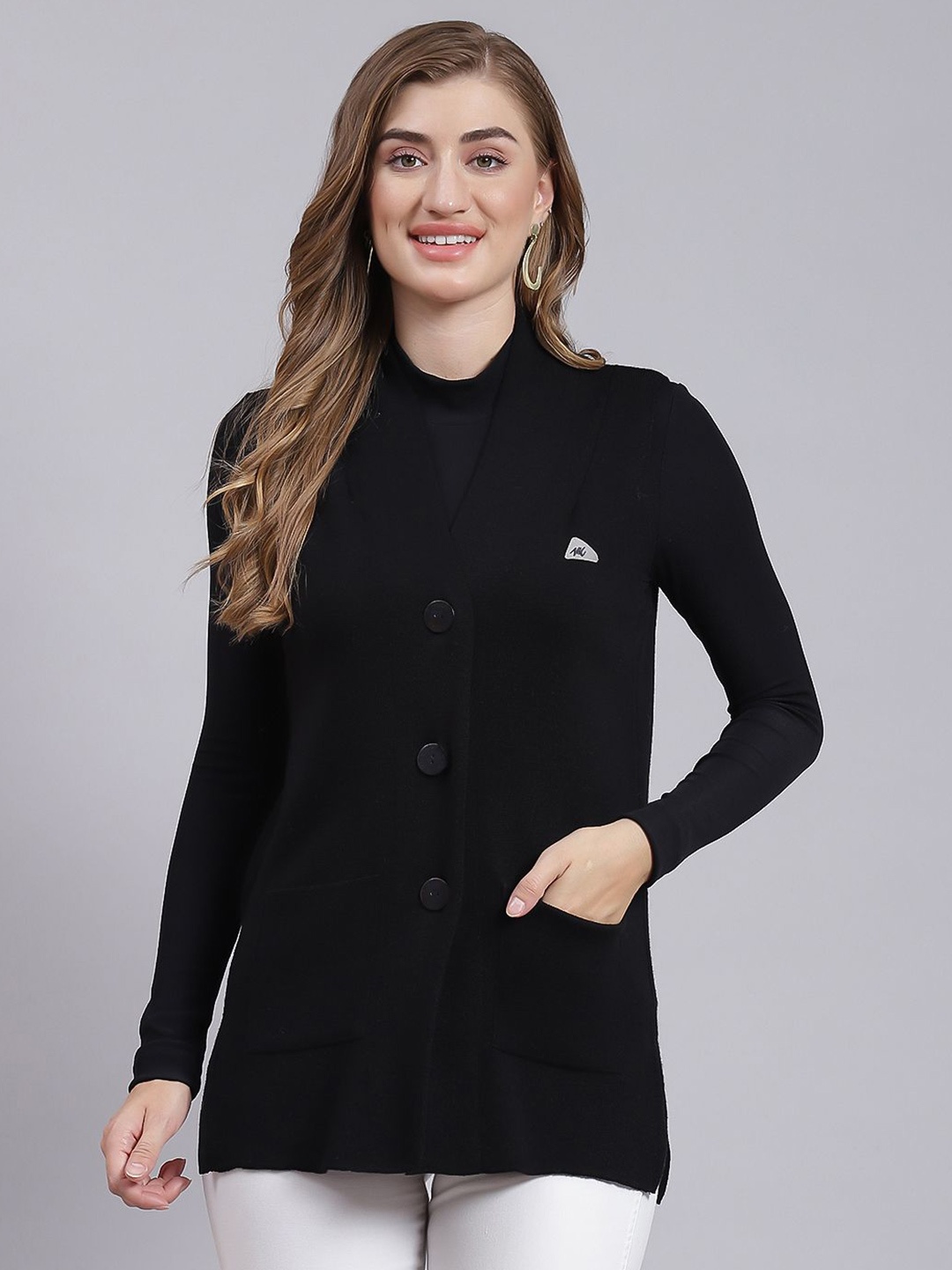 

Monte Carlo Women Woollen Cardigan, Black