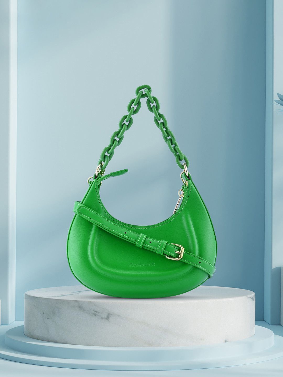 

Fastrack PU Shopper Hobo Bag with Tasselled, Green