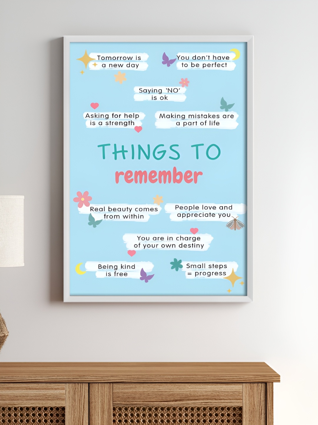 

My Kids Wall White & Blue 1 Piece Wood Other Wall Paintings