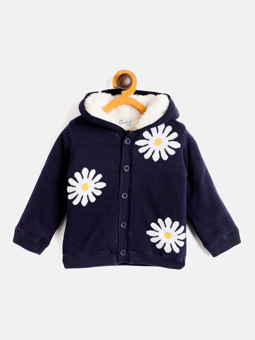 

JWAAQ Girls Floral Cardigan, Navy blue