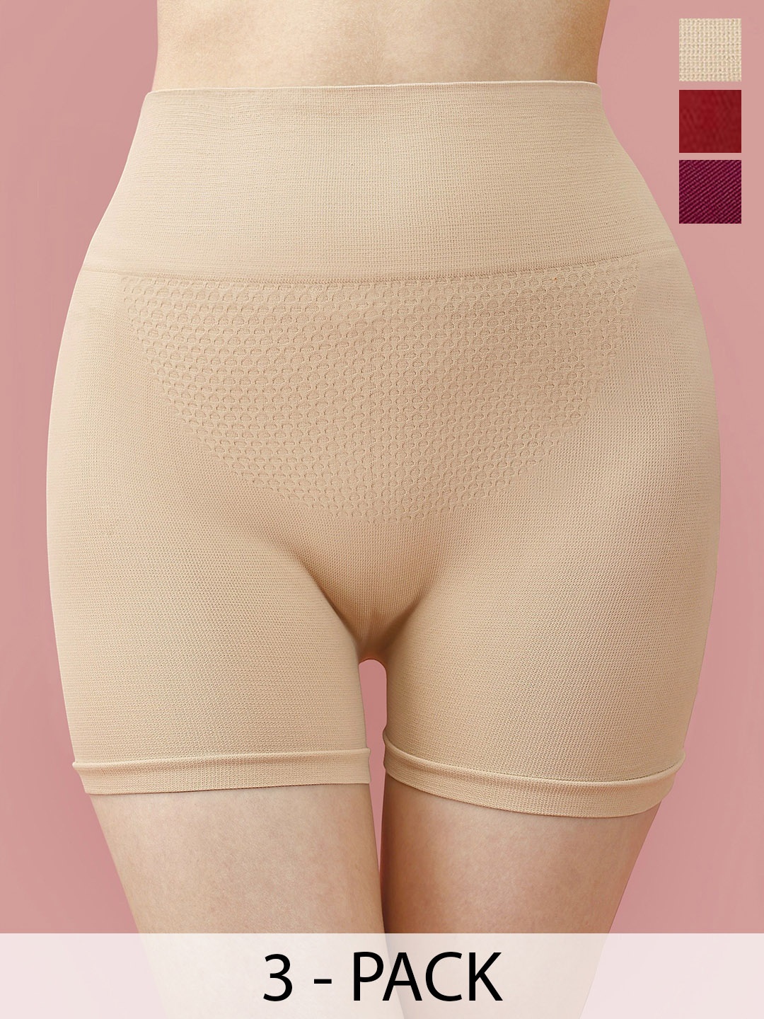 

Trendmalls Pack Of 3 Tummy and Thigh Shapewear, Beige