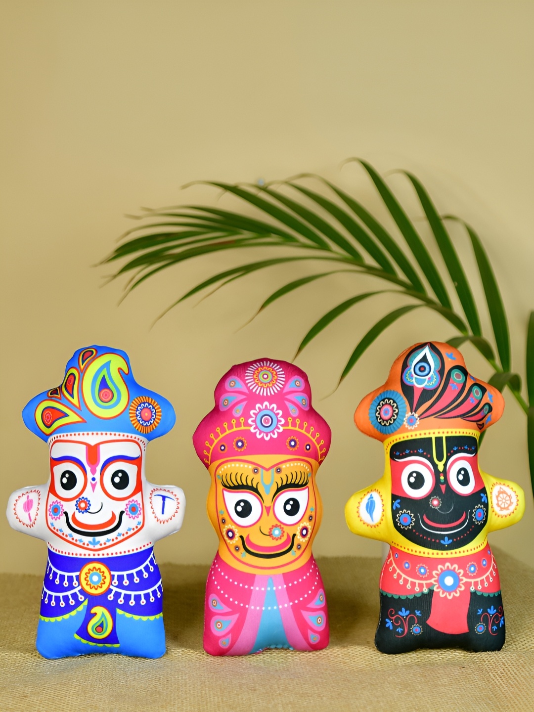

SOWPEACE Red & Blue 3 Pieces Stitched Cotton Curio Showpiece