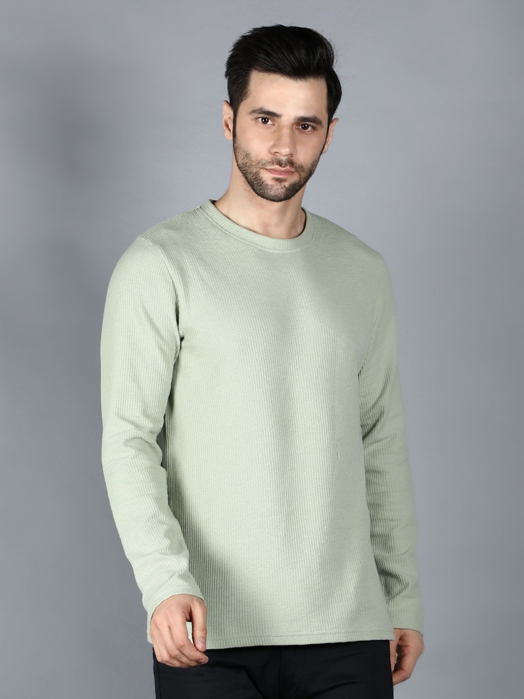 

Nimble Men Solid Round Neck Cotton T-Shirt, Green