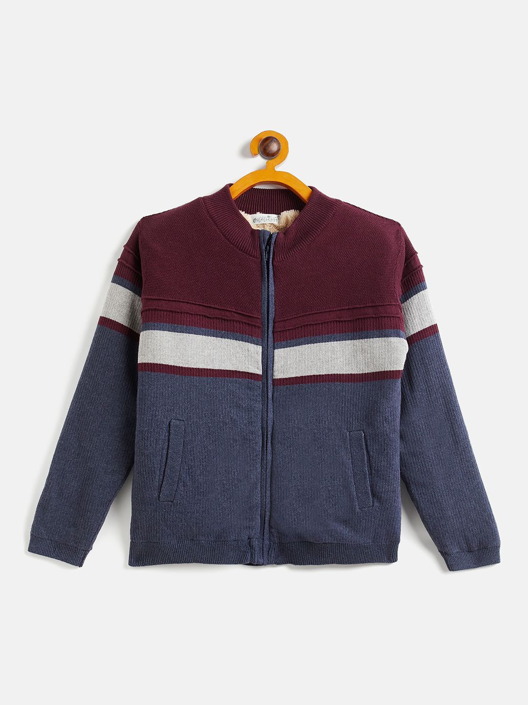 

JWAAQ Boys Colourblocked Cardigan, Burgundy