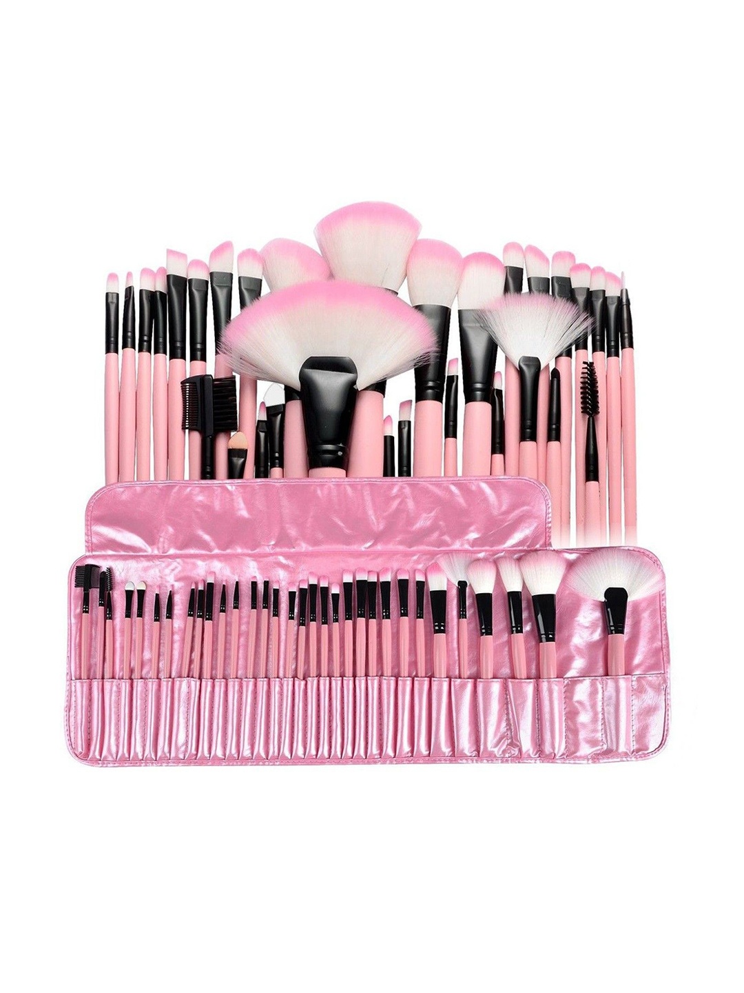 

Yoana Set Of 32 Professional Cosmetic Makeup Brushes Set With Leather Pouch, Pink