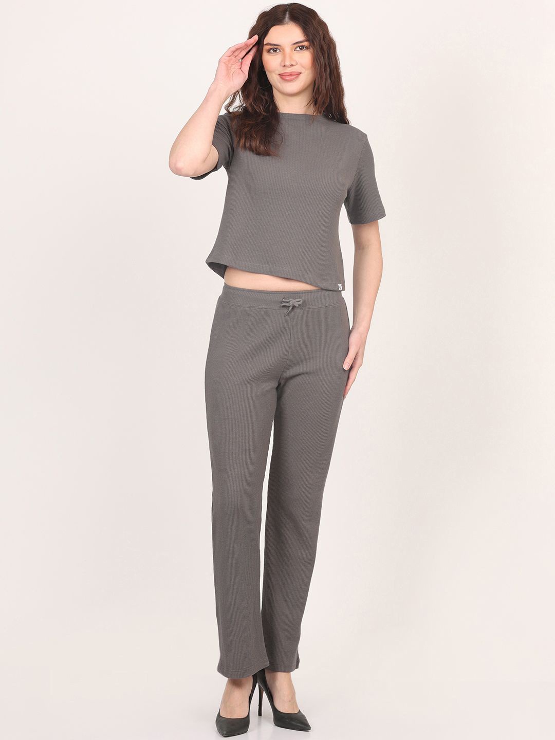 

Nimble Pure Cotton Short Sleeve Top & Trouser, Grey