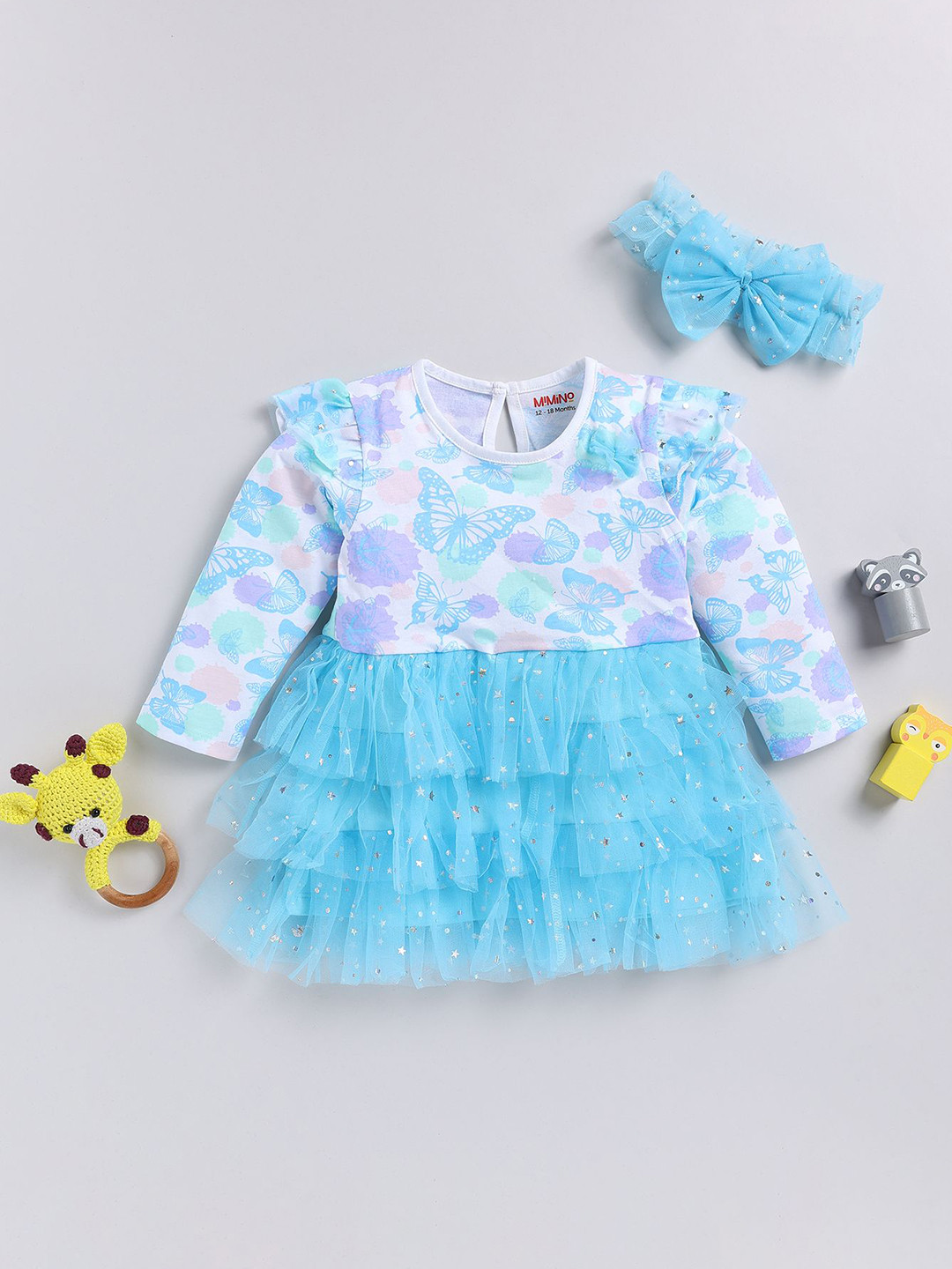 

MIMINO Print Fit & Flare Dress, Blue