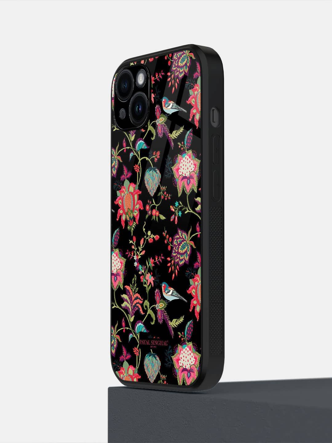

macmerise Floral Printed iPhone 14 Plus Back Case Mobile Accessories, Black