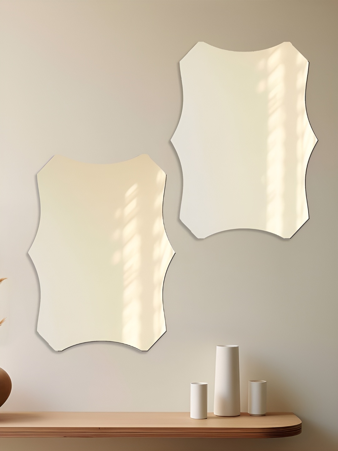 

Art Street Silver Toned 2 Pieces Acrylic Irregular Shaped Wall Mirror Stickers