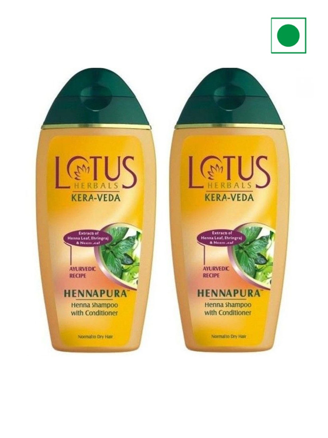 

Lotus Herbals Set Of 2 Kera-Veda Hennapura Henna Shampoo With Conditioner - 200ml Each, Yellow