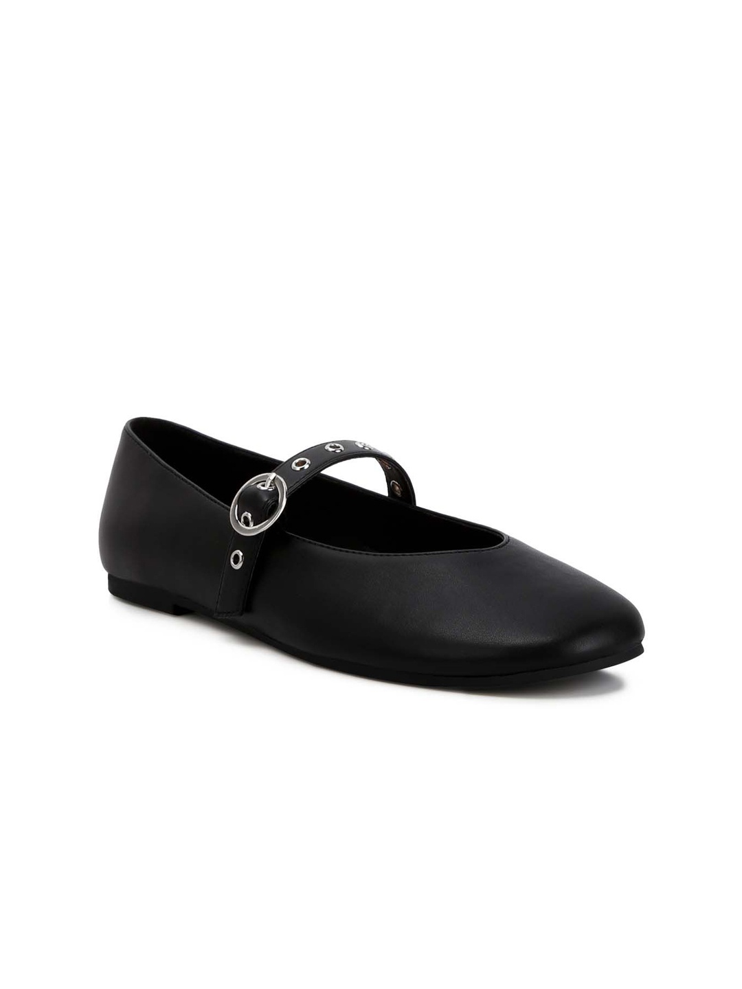 

London Rag Women Slip-On Leather Ballerinas, Black