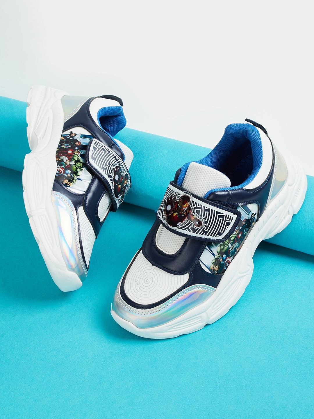 

Fame Forever by Lifestyle Boys Iron Man Round Toe Velcro Sneakers, Blue