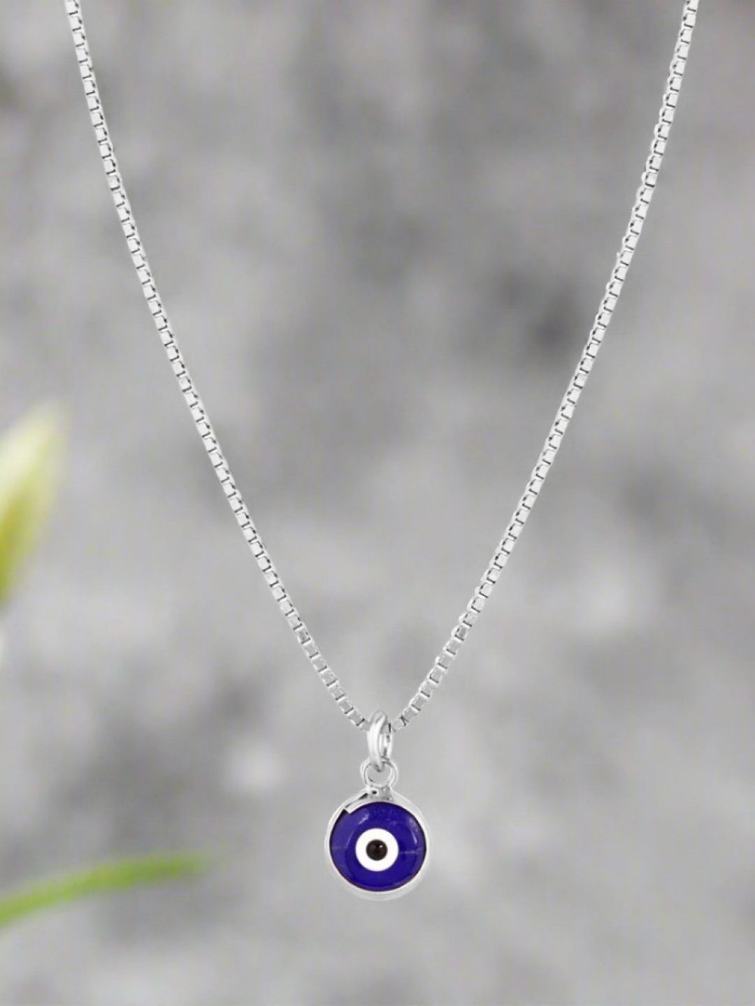 

Zavya 925 Sterling Silver-Plated Cubic Zirconia Evil Eye Pendant With Chain