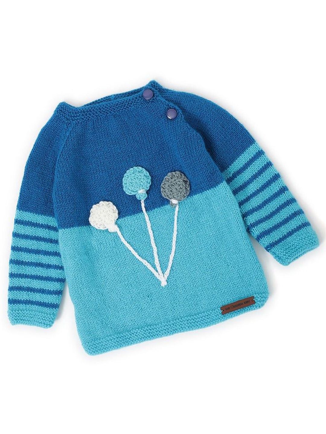 

The Original Knit Unisex Kids Floral Pullover, Blue