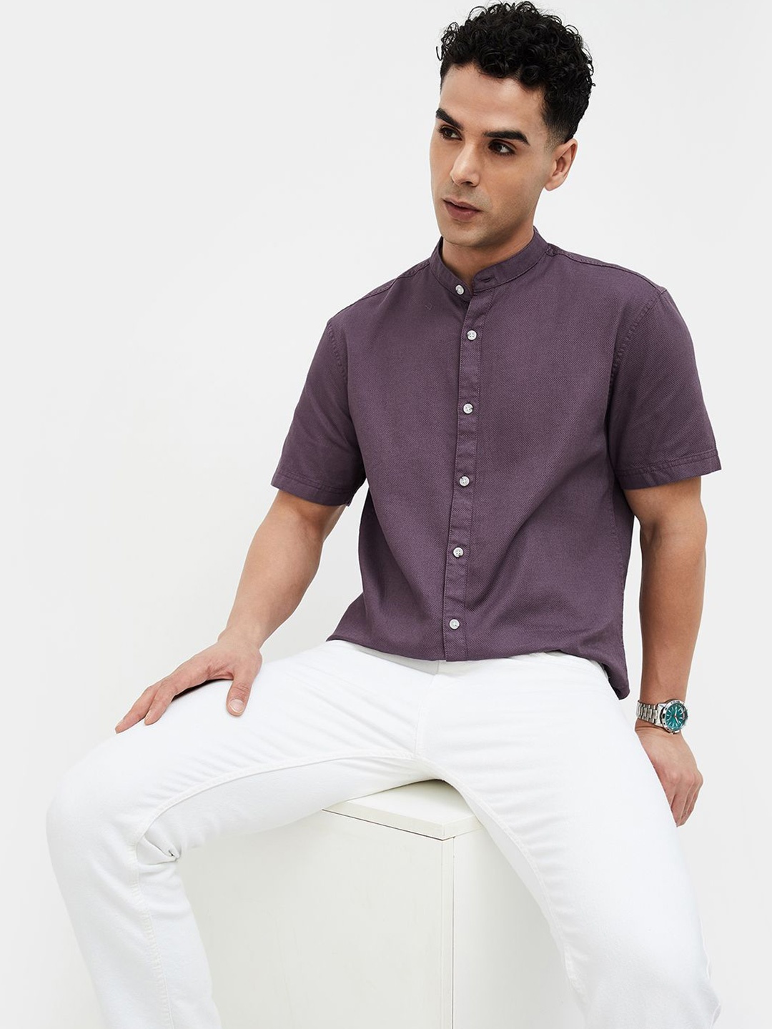 

CODE by Lifestyle Men Opaque Casual Shirt, Purple