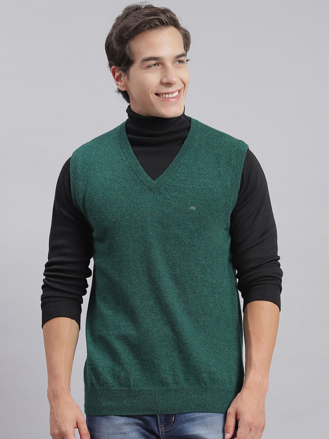 

Monte Carlo Men Woollen Sweater Vest, Green