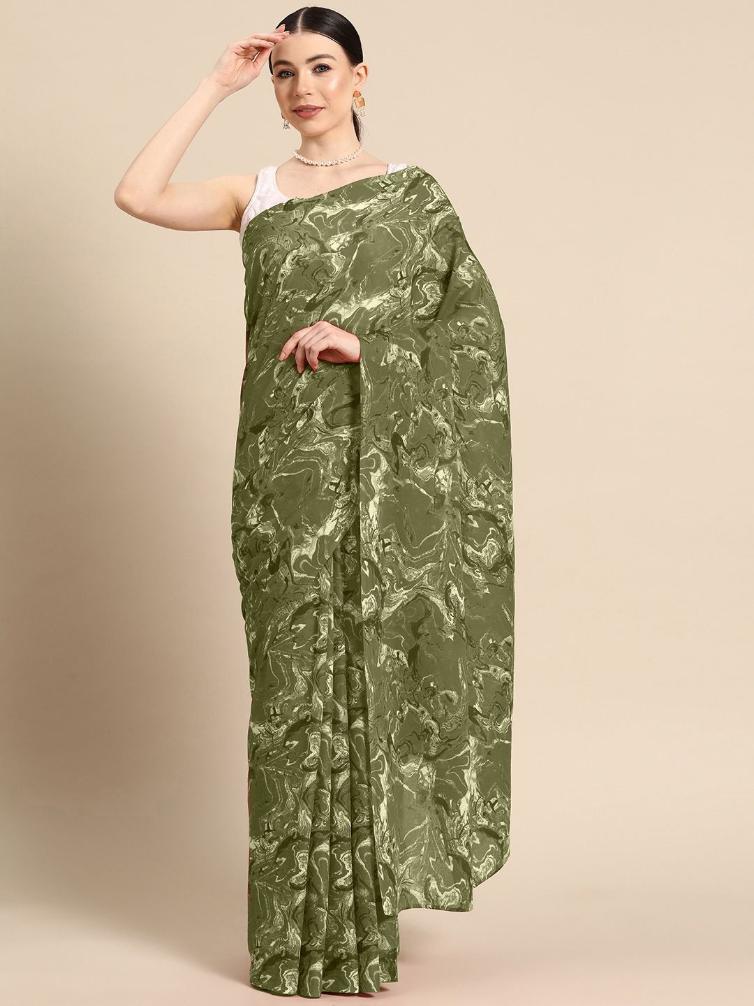 

BUTA BUTI Pure Cotton Saree, Green