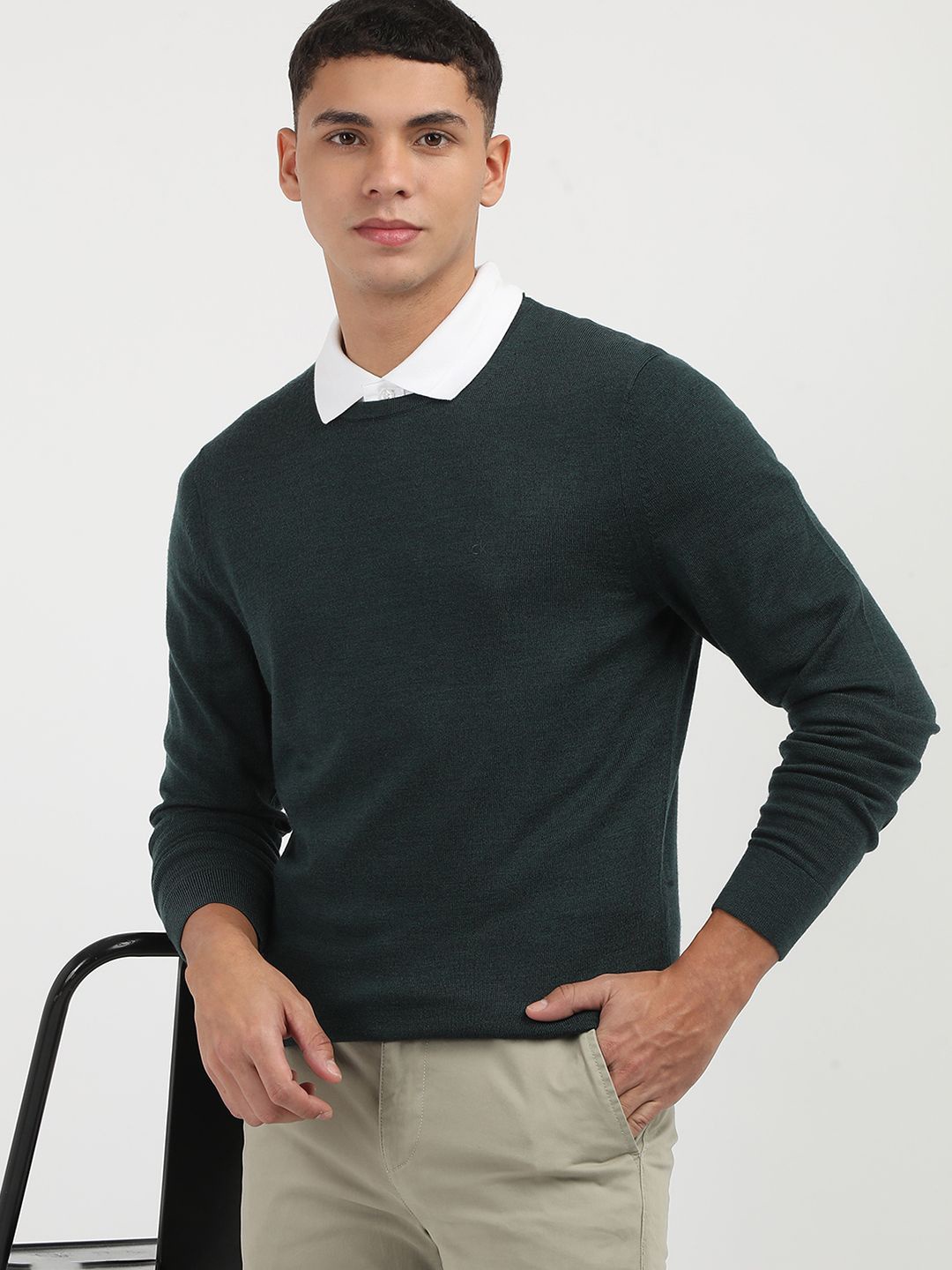 

Calvin Klein Jeans Men Woollen Pullover, Green