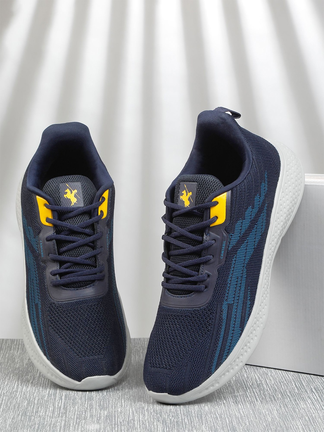 

Cantabil Men Textile Running Shoes, Navy blue