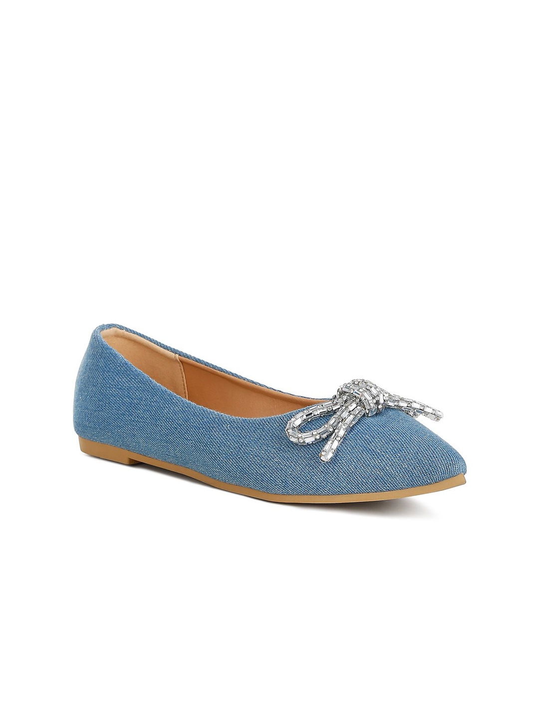 

London Rag Women Embellished Bow Detail Ballerinas, Blue